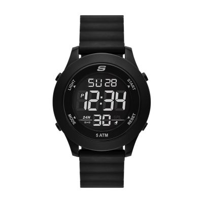 Black for Skechers Rosencrans Digital Black Magnetic Band Slip-Ins Watch