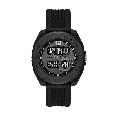 Skechers Greencraig Analog-Digital Black Silicone Watch