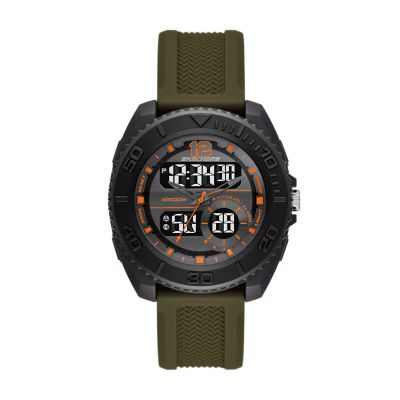 Green for Skechers Greencraig Analog-Digital Black Silicone Watch