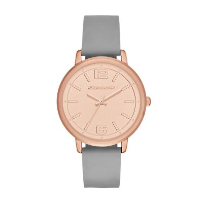 Skechers Women's Ardmore 36 Mm Quartz Analogue Watch With Silicone Strap And Metal Case, Grey And Rose Gold Tone - Grey