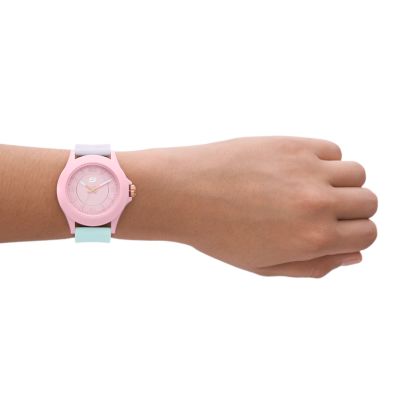 Skechers Rosencrans 40mm Quartz analogue Watch With Silicone Strap And Plastic Case Light Pink Purple And Mint SR6215 Watch Station