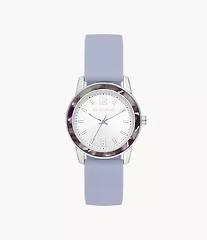 Skechers Brookhurst Women's 35MM Light Purple Silicone and Silver Tone Metal Quartz analogue 3-Hand Watch with Acetate Accent
