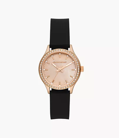 Skechers Starline Women's 34mm Analog Rose Gold Tone metal case with glitz, rose genuine mother of pearl dial and smooth silicone strap - SR6251 - Watch Station