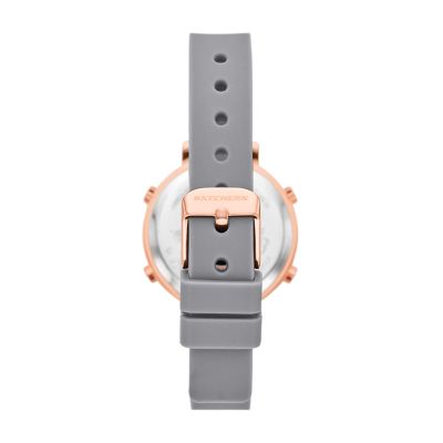 Case, Watch Magnolia and Gray Digital - Tone 32mm and Strap Silicone SR6257 Station Chronograph with Rose - Gold Watch Skechers Metal