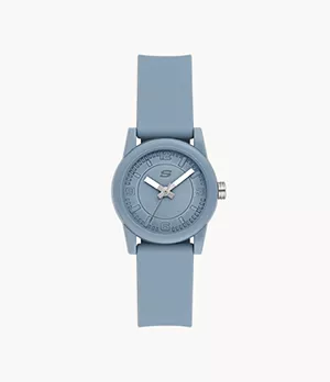Skechers Rosencrans 30 mm Quartz Analogue Watch with Silicone Strap and Plastic Case, Light Blue
