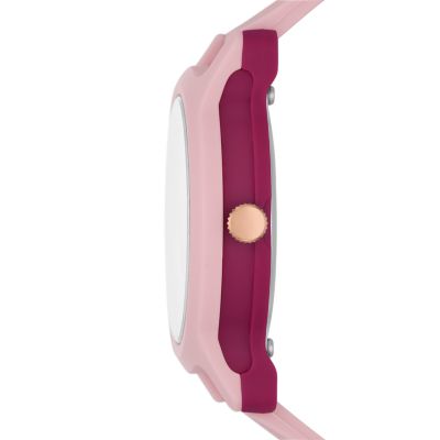 Gold Skechers Women\'s Strap, with - Case Silicone Tone - Blush, Burgundy Station Dual Analog 38MM and & Rose Ostrom SR6266 Quartz Watch Watch
