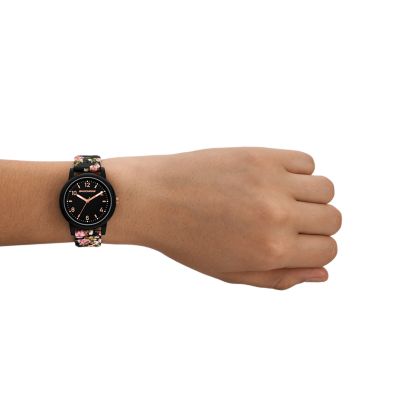 Black floral online watch