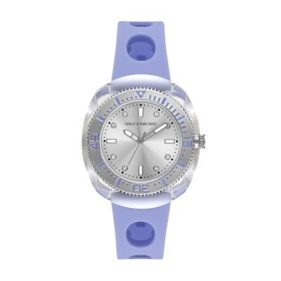 Purple for Skechers Palmera Three-Hand Pink Silicone Watch