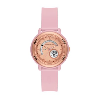 Blush for Skechers Salerno Analog-Digital White Silicone Watch