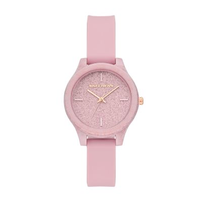 Skechers Women's Carmelina Analog Silicone Watch - Blush