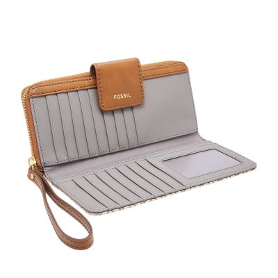 Madison Leather Crossbody Foldover Clutch | Dark Hazelnut