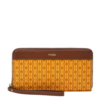 Fossil Women's Jori Leather Zip Card Case - Brown - Small/Medium