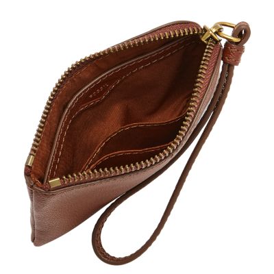 Fossil best sale leather wristlet