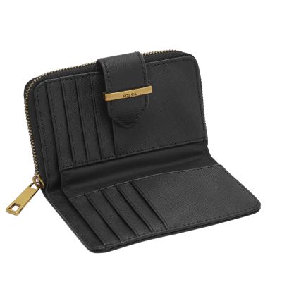 Femmes Boucle Porte-Monnaie Pochette Petite Pochette Portefeuille, Noir :  : Mode