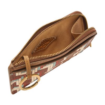 Fossil フォッシル Jori レザー ジップ カード&amp;ケース レッド Vintage Fossil Red Leather Zip Around Wallet Issue No. 1954 With