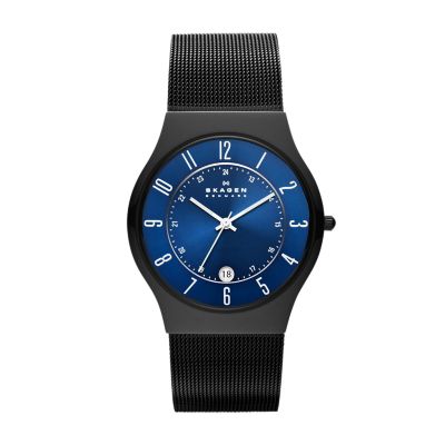 skagen black mesh watch