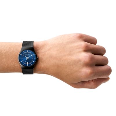 Sundby Titanium and Midnight Steel Mesh Watch T233XLTMN - Skagen