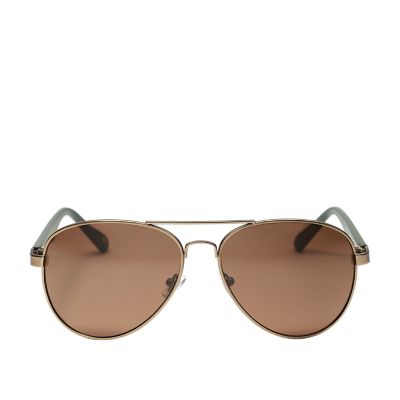 Gafas de sol estilo aviador (Marrón oscuro) - Hombre