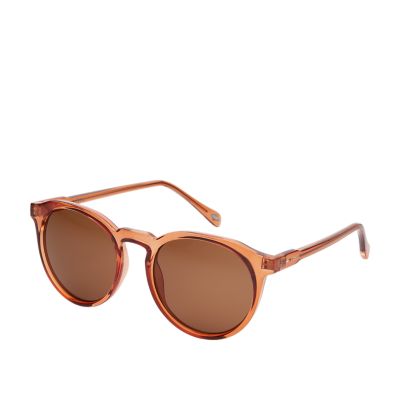 round sunglasses brown