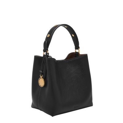 Jessie Leather Small Bucket Crossbody Bag