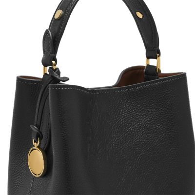 Jessie Leather Small Bucket Crossbody Bag