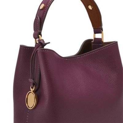 Jessie Leather Small Bucket Crossbody Bag