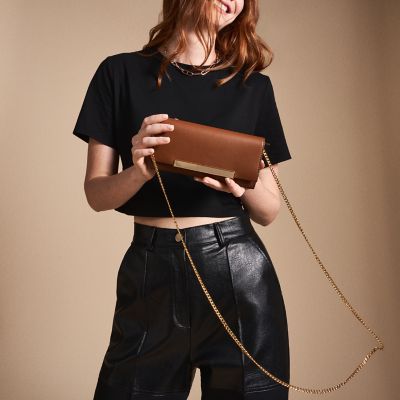 Penrose Leather Flap Wallet Crossbody Bag - ZB11035200 - Fossil