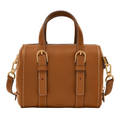 Fossil leather satchel sale