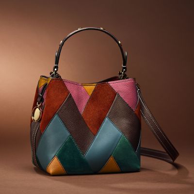 Leather patchwork purse online