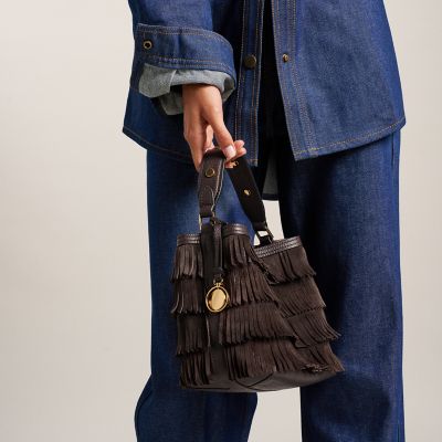 Fossil Explorer レザー クロスボディバッグ FOSSIL｜フォッシル 斜めがけバッグ レディース レザー ブラウン