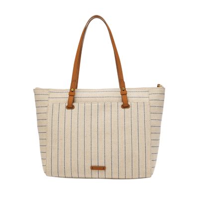 Fossil rachel discount tote black stripe