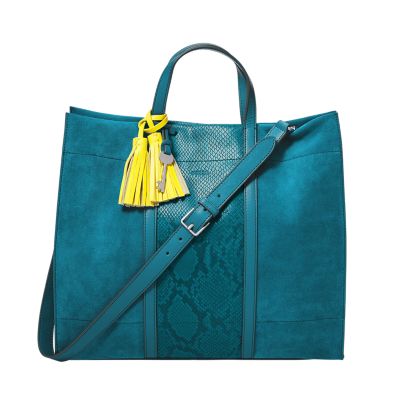 Fossil carmen shopper blue sale