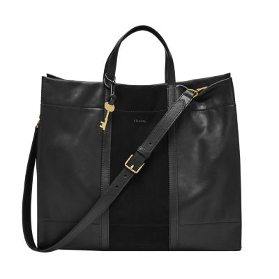 Fossil carmen shopper black new arrivals