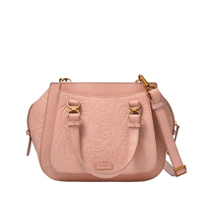 Fossil brooke leather online satchel