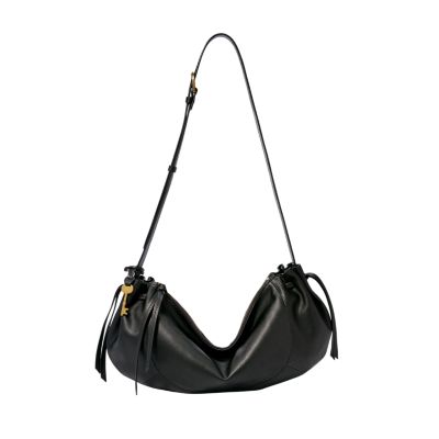 Faux Leather Crescent Shoulder Bag