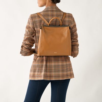 Checkered Pattern Functional Backpack With Bag Charm