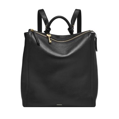 Fossil black leather on sale bag