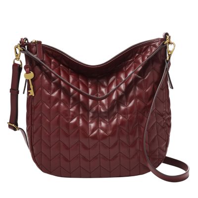 Fossil leather hot sale hobo bags