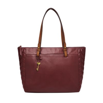 Fossil rachel leather tote hotsell with zipper