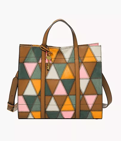 Womens Bags Tote bags Fossil Carmen Leather Patchwork Shopper 