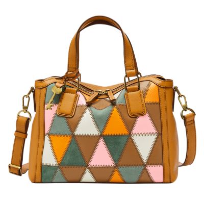 Fossil fiona best sale satchel chevron