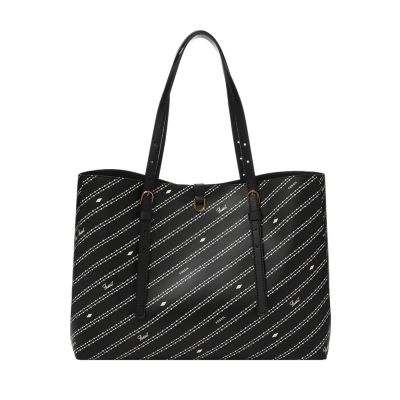 Fossil black shop leather tote