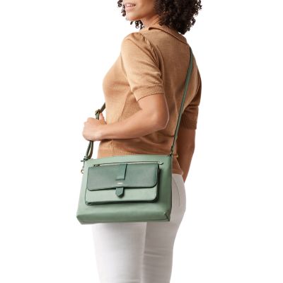 Fossil kinley leather online satchel