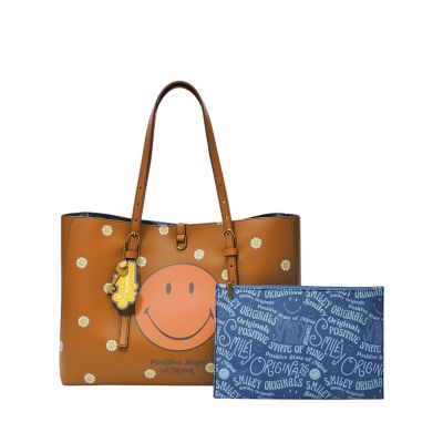 

Fossil Femmes Cabas Fossil X Smiley® en cuir de cactus durable