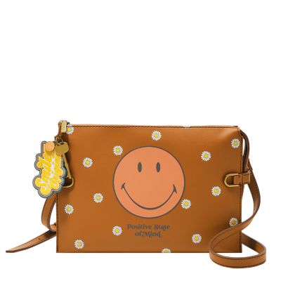 

Fossil Femmes Sac porté croisé Fossil X Smiley® en cuir de cactus
