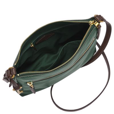 Fossil Fiona Leather Crossbody in Alpine Green - Golden Karat Jewelers