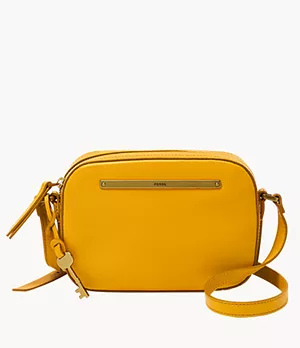 JUAN-JO Gallery Leather Spr in Yellow Womens Bags Shoulder bags 