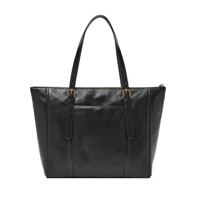 fossil leather tote