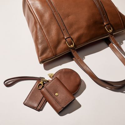 Fossil Carlie Leather Satchel Bag