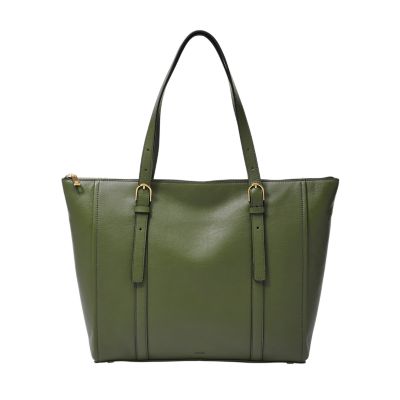 Fossil leather tote bag online